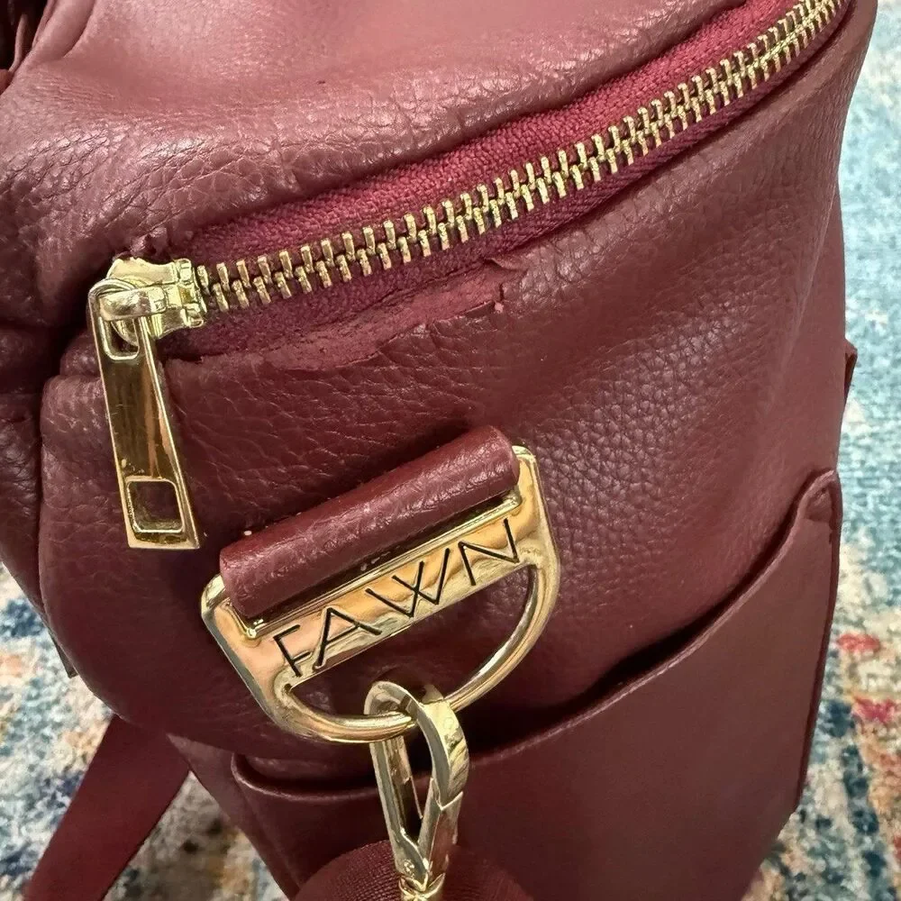 Fawn Design Original Diaper Bag in Wine - Burgandy & Changing Pad